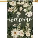 AVOIN colorlife Daisy Spring Flowers House Flag 28x40 Inch Double Sided Outside, Seasonal Floral Welcome Yard Outdoor Flag