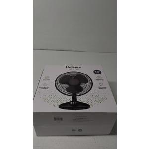 Holmes 12 Inch Oscillating Table Fan 3 Speeds 75 Degree Wide Angle Oscillation Adjustable 15 Degree Tilt Quiet Operation Home Office Bedroom Kitchen Black