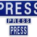 3-Pack Press Patch Embroidered Patches for Press Vest Photographer Body Armor Vest Tactical Backpack Military Helmet Badge Blue 3.2x9.8 in 1x4.5 in 2x3.5 in