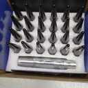 M14X1.5 Black Spike Lug Nuts - 24pcs OEM Wheel Lug Nuts Compatible with Grand Cherokee, Ram 1500, Tundra Sequoi, F-150, Expedition, Sierra 1500, Acorn Wheel Nuts with Socket Key