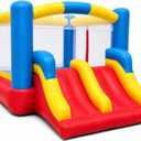 OZIS 12FT Inflatable Bounce House with Double Slides & Basketball Hoop, Blow Up Jumping Bouncy Castle with Blower, Bounce House for Kids Suitable for Indoor Outdoor Family Backyard Parties