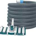 1-1/2 In x 36-Feet Swimming Pool Hose and Vacuum Head with Wheels | Weighted Pool Vac Head, Flexible Swivel Cuff Pool Vacuum Hose, Pool Suction Cleaning Kit for Above Ground and Inground Pools