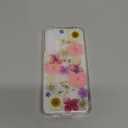 XIZYO for Samsung Galaxy S23 Plus Case Cute Floral Clear Daisy Pattern Aesthetic Dried Flowers Women Girls Glitter Slim TPU Bumper Shockproof Protective Case for S23 Plus, Pink Purple Flower