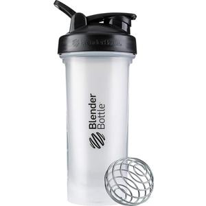 BlenderBottle Classic V2 Shaker Bottle Perfect for Protein Shakes and Pre Workout, 28-Ounce, Clear/Black