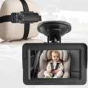 Baby Car Camera, Backseat Baby Monitor for Car, 1080P HD Rear-Facing Infant Camera, See Baby Without Turning Around, Night Vision, 120° Wide View, Easy Install, Stable & Anti-Glare Display