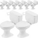 Miniature Toilet for 1:12 Scale Dollhouse Furniture, 8 Pack Realistic Miniature Bathroom Accessories with Lid, Tiny Commode for DIY Crafts and Funny Cake Topper, White