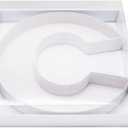 WENPACK 12.5" Cardboard Letter Shaped Mache Decorative Strawberries Fillable Sweets Candy Box with Clear Lid (White, C)