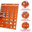 Nut and Bolt Thread Checker, Standard & Metric 42 Hole, Screw Size Tester Assortment Measuring, 19 SAE & 15 Metric & 8 Drill Bit Gauge, Bolt Size Finder Identify Board, Identifier Gauge