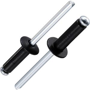 (250Pcs) 3/16"x5/8" Black Aluminum blind pro Rivets,Aluminum Grip and Steel Mandrel