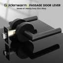Goldenwarm Black Door Handles Interior, Matte Black Closet Door Handle Indoor, Black Passage Door Lever for Hall and Closet, Zinc Alloy, 1 Pack