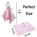 Pro Goleem Unicorn Loveys for Babies Soft Plush Pink Security Blanket for Girls Snuggle Toy Stuffed Animal Lovies for Babies Baby Girl Gifts for Newborn, Infant and Toddler, 16 Inch