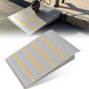 Shed Ramps, 33.5" x 31.7" Threshold Ramps for Doorways Home Steps, 800 Lbs Capacity Anti-Slip Portable Ramps for Garages, Barns, Metal Motorcycle Ramp for Wheelchairs, ATV, Lawnmower, Golf Cart