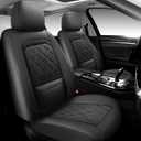 Car Seat Covers Full Set, Luxury Leather Seat Covers for Cars, Universal Waterproof Interior Seat Covers, Automotive Car Seat Cover for Most Vehicles, Truck,SUV Black