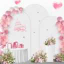 SuuWoee Arch Backdrop Stand Set of 3 With Cover (7.2FT+6FT+5FT),Gold Metal Wedding Arch Balloon Stand With Cover for Birthday Party Baby Shower Graduation Ceremony Decoration