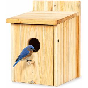 Wooden Bird Houses for Outside Birdhouses Nest Bluebird House for Cardinals Finch Wren Swallow for Garden Viewing 1B