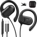 USB C Earbuds Wired Over Ear Headphones for iPhone 17 16 Pro 15 Plus/iPad 10th for Google Pixel 10 Pro 8 7 Open Ear Sport Headset Type USB C Earphones with Microphone Volume Control Rotatable Earhook