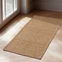 Door Mat Indoor Entrance 2x3 ft Rug, Machine Washable, Bohemian Small Area Rug, Non-Slip, Vintage Design, Pet Friendly, Soft Faux Fibre, Light Taupe Brown, for Indoor Entryways, Kitchens, Front Doors