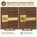 Moquin Gold Door Handles with Lock and Key, Heavy Duty Square Brushed Gold Door Handles with Reversible Lever for Bedroom or Front Door, Satin Brass, Style: Keyed Entry-Lock & Key