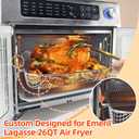 Air Fryer Accessories Compatible with Emeril Lagasse 26 Qt Extra Large, Baking Pans Set with Stainless Steel Baking Sheet Basket, Parchment Paper Teflon Mat for Oven, 26 quarts