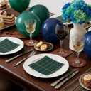 Gersoniel 50 Pcs Blue and Green Tartan Plaid Bear Baby Shower Napkins Bulk Vintage Scalloped Edges Baby Shower Disposable Paper Napkins for Neutral Gender Reveal Birthday Wedding Party Supplies