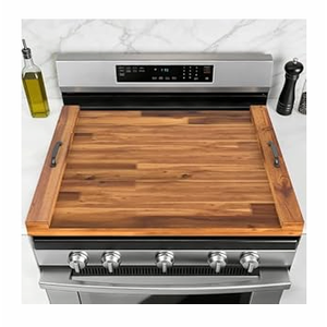 DUMOS Noodle Board Stove Cover with Handles, Wooden Stove Top Cover for Gas Electric Glass Stove, 22 x 29.5 inch(Light Brown)