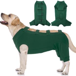 IECOii Surgery Suit for Dogs,Dog Neuter Recovery Suit Male Dog Neuter Suit Cone Alternative,Anti Licking Wounds Dog Onesies for Large Dogs,Dog Surgical Clothes Post-Operative Vest,XXL-Green (XX-Large(Chest:32.7-36.2 in))