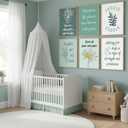 6Pcs Mental Health Canvas Wall Art Green Boho Psychology Therapy Print Artwork Inhale Exhale Inspirational Quotes Painting Pictures Wall Decor for Bedroom Office Home Decoration 12x16In Unframed (16L"x12W")