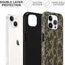 Aesthetic Cases for iPhone 15 Pro Max, Camo Camouflage Design, Hard Hybrid 2-Layer Protective Cover for Women Girls