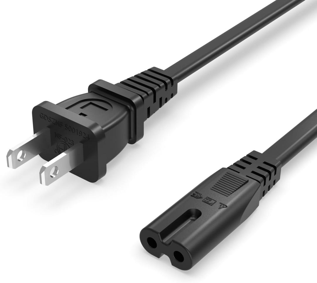 Superer 3Ft Figure 8 Power Cord (C7) ETL Certified Universal 2 Prong AC Replacement Cable for TV, Laptop, Game Console, Printer & More Safe & Compatible with Most Electronics