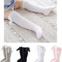Baby Girls Socks Knee High Socks With Bow Infants Toddlers Stockings School Uniform Dress Socks