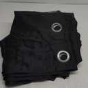 Sun Zero Easton Energy Saving Blackout Grommet Curtain Panel, 50" x 84", Black, 2 Pack