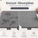 Large Stone Dish Drying Mat for Kitchen Counter, 24"×16", Quick Dry Diatomaceous Earth Mat, Non-Slip Drying Pad for Dishes Bottles Cups, Match Any Countertop (Grey)