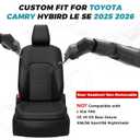 Custom Fit Seat Covers for Toyota Camry 2025-2026 LE/SE - Premium Faux Leather Full Set with 4-Layer Waterproof Protection