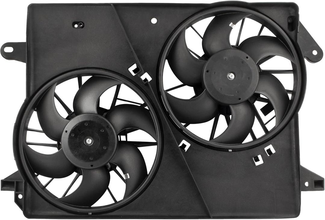 BOXI 620-039 5137714AA Dual Engine Cooling Fan Assembly Fit for Dodge Challenger 2008-2010 for Chrysler 300 2005-2010 Charger 2006-2010 Magnum 2005-08