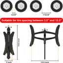 CircleRoad Camper Wheel Chock Stabilizer 2 Sets, Upgraded Side Grain Heavy Duty X-Shaped Stabilizer Wheel Chock RV Travel Trailer Accessories Anti-Move Anti Rust Coating Tire Chalks