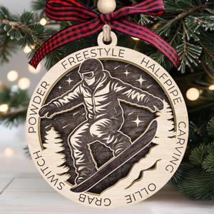 7 x MAPDTWO Snowboard Ornament - Snowboard Ornaments for Christmas Tree, Snowboarding Christmas Ornaments - Snowboarding Gifts for Women Men, Snowboarders - Wood Snowboarder Ornament 2025
