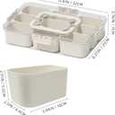 Snackle Box Container, Portable 9 Compartments Divided Serving Tray with Lid and Handle, Clear Snack Box, Stackable Snack Platters Organizer for Fruits, Candies, Vegetables, Nuts-1 Pack