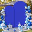 Royal Blue Arch Backdrop Cover, Set of 2 Spandex Fitted Stretchy Arch Stand Covers, 2-Sided Round Top Chiara Backdrop Cover for Party Birthday Ceremony Banquet Baby Shower Banquet Arch Decoration