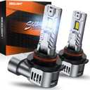 SEALIGHT 9006/HB4 LED Bulbs, 50,000LM 900% Super Bright 6500K Cool White, 1:1 Mini Size Wireless Fog Light Bulbs with Copper Tube Cooling, CANBUS Ready Plug-N-Play, Pack of 2