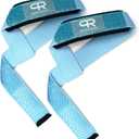 Lifting Straps - Super Heavy Duty No Slip Grip Wrist Straps for Weightlifting, Extra Thick Cotton, Fatigue Reduction, Fully Adjustable, Larry Wheels Wraps (Glitter Blue)