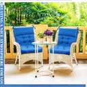 Sintuff 2 Pcs 44 x 21 x 4 Outdoor Chair Cushion Patio Chair Cushions Seat/Back Tufted Pillow with Ties Water Resistant Replacement Indoor Patio Furniture Outdoor Furniture (Solid Color,Blue)