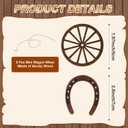 24 Pcs Western Theme Party Decorations，KSKSPE Birthday Table Centerpieces Mini Horseshoes Wagon Wheel Horse Rodeo Decor for Crafts Wedding Party Favor, Wild West Cowboy Western Party Decor