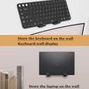 Universal Wall Mount Storage Organizer for Keyboard/Laptop/Tablet, Wall Display Rack Holder for Electronics, Compatible with Wall Hangers for Pictures/Paintings/Frames/Books (Black)