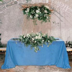 Fitable Sequin Tablecloth for Parties 52x70 Inch - Sparkle Glitter Laser Rectangle Table Cover Overlay for Independence Day Decoration Ceremony Birthday Cake Table Holiday Banquet Decor, Blue