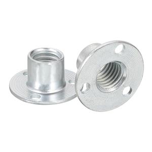 uxcell M10 Brad Hole Tee Nut, 5pcs Carbon Steel Round Base Screw-in T-Nuts Furniture Hardware Flange Female Thread Insert Nuts