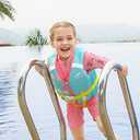 Gogokids Toddler Swim Vest, Kids Float Jacket with Adjustable Strap, Child Swimming Pool Vest for Swimming Learning (Small, Green+Yellow Dots)