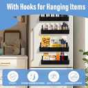 Magnetic Spice Storage Rack Organizer for Refrigerator and Oven, Black Fridge Organizers and Storage (4PCS) (4PCS)