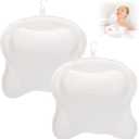 2 Pack Bath Pillow for Tub, Luxury Bathtub Pillow with Head, Neck, Shoulder and Back Support Soft 4D Mesh Bathtub Pillows with 6 Suction Cups - White