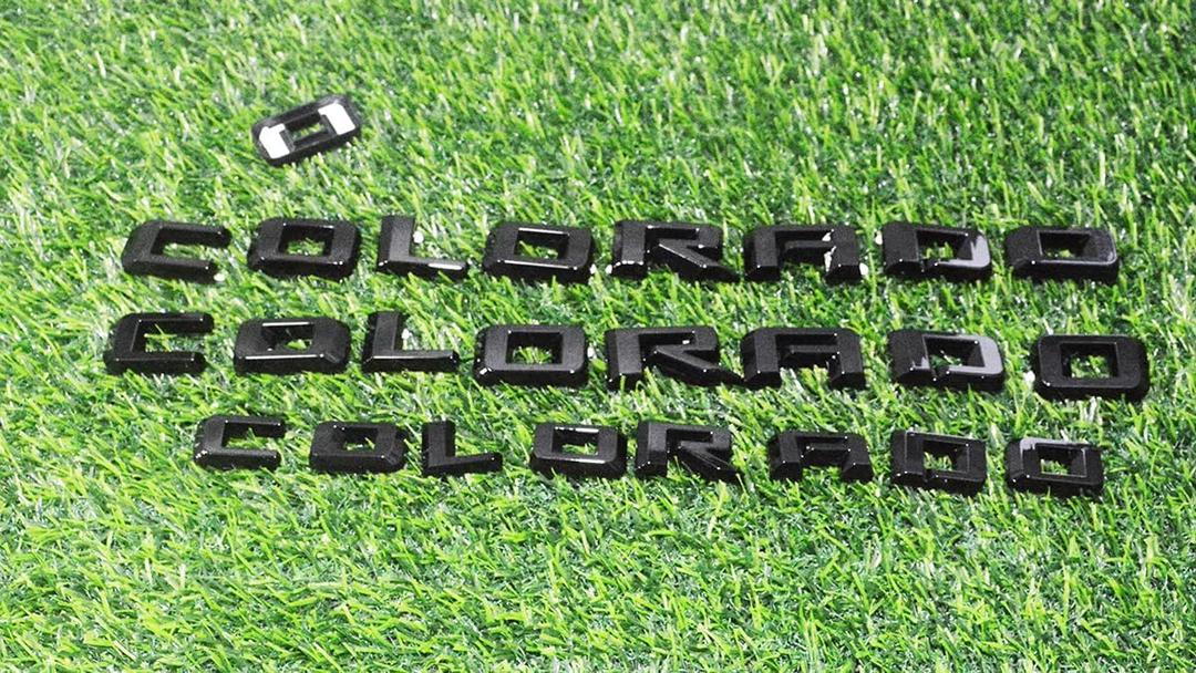 Overlay Emblem 3D Letter Side Door Rear Tailgate Badge Nameplate Compatible for 2023-2024 Colorado Set of 3Pcs (Gloss Black)