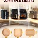 Katbite Air Fryer Liners Disposable - 8 inch Square Non-Stick Airfryer Paper Liners, Unbleached Parchment Paper for 5 to 8 Qt Basket, Frying, Baking, Cooking, Roasting, Easy Cleanup, 130pcs